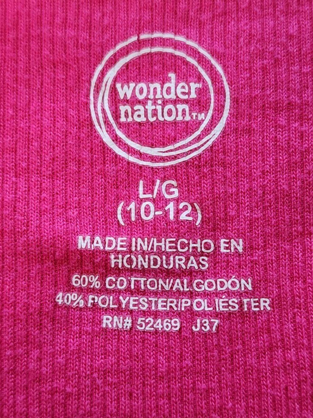 Wonder Nation girls pink tank top ribbed cotton blend size L 10–12 - Picture 6 of 8